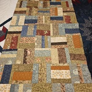 Patchwork Quilted table runner with Earth Tones